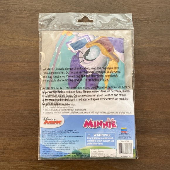 Disney Junior Minnie Mouse Swim Ring (Includes repair kit) Ages 3+ - Picture 2 of 2